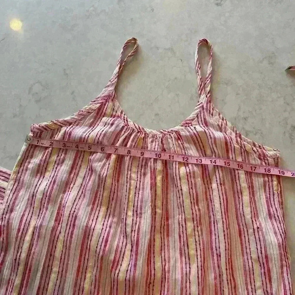Michael Stars Matilda Midi Dress Belted Waist Striped Size Medium Beachy - Picture 8 of 8
